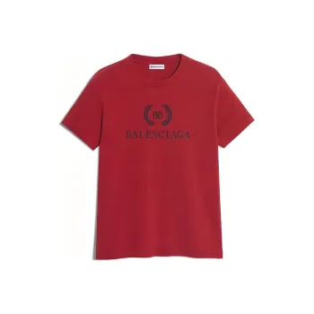 Balenciaga T Shirt Men's Red Loose Fit
