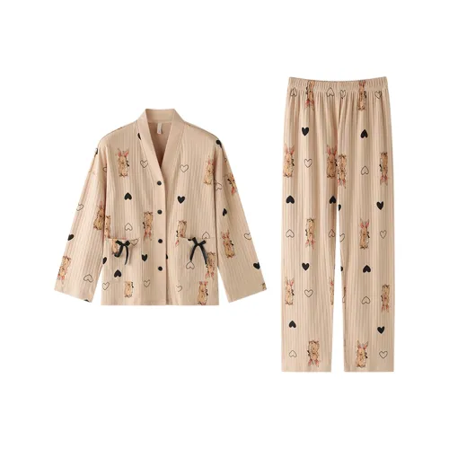 ZAO FU NIAO Pajama Set Women's Khaki