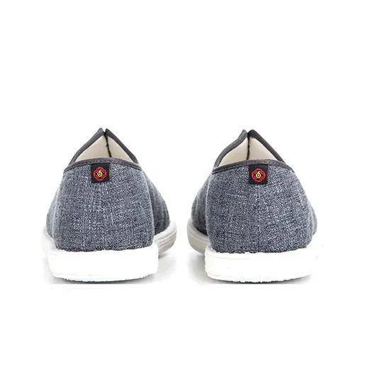 Bian Fumao Handcrafted Multi Layer Sole Traditional Beijing Cloth Shoes Casual Shoes Men's Gray-3