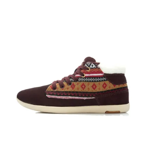 LINING Skateboard Shoes Women's Mid-Top Grape Purple/Curry Yellow