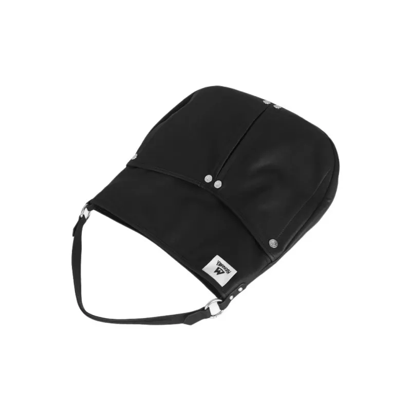 Kikawa Card Synthetic Leather Shoulder Bag Medium Size Women's Black-5