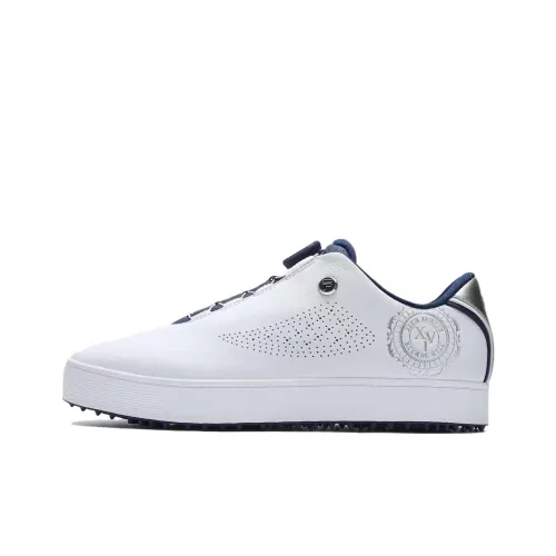 FILA On-Green Anti-Slip Wear-Resistant Low-Top Golf Shoes Men's White Blue