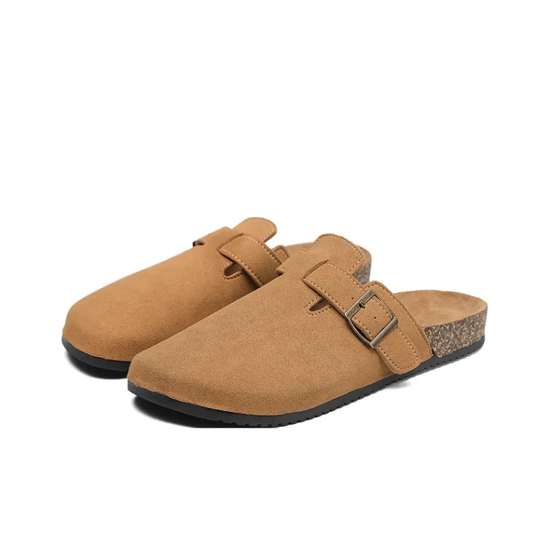 OUGLEMEN Cork Sole Slip Resistant Quiet Closed Toe Slippers Unisex Box Included-8