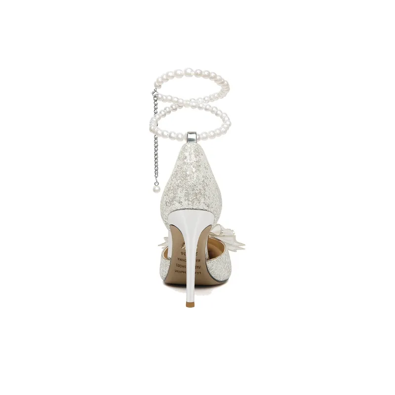 Lily Wei Slim Heel High Heels Women's White-3