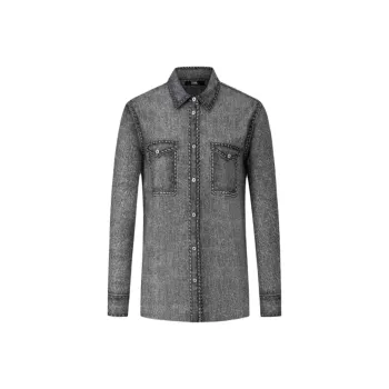 KARL LAGERFELD SS24 Denim Jacket Men's Gray