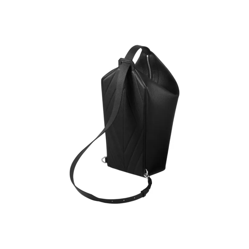 CARTIER Textured Calfskin Crossbody Sling Bag Unisex Black-1