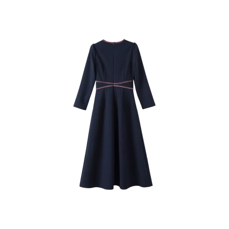 Late White Dress Women's Dark Blue-1