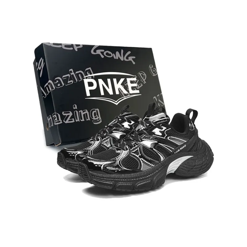 PNKE Slip Resistant, Abrasion Resistant, Breathable, Lightweight, Height Increasing Low Top Chunky Sneakers Unisex-13