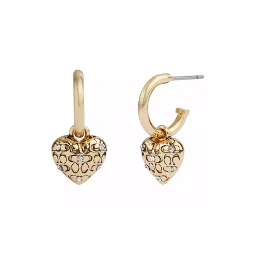 COACH Brass Plated Earrings Women's Gold
