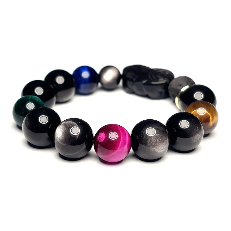 MOUNTAINS AND MANS Obsidian New Chinese Style Tiger Bead Bracelet Men's-2