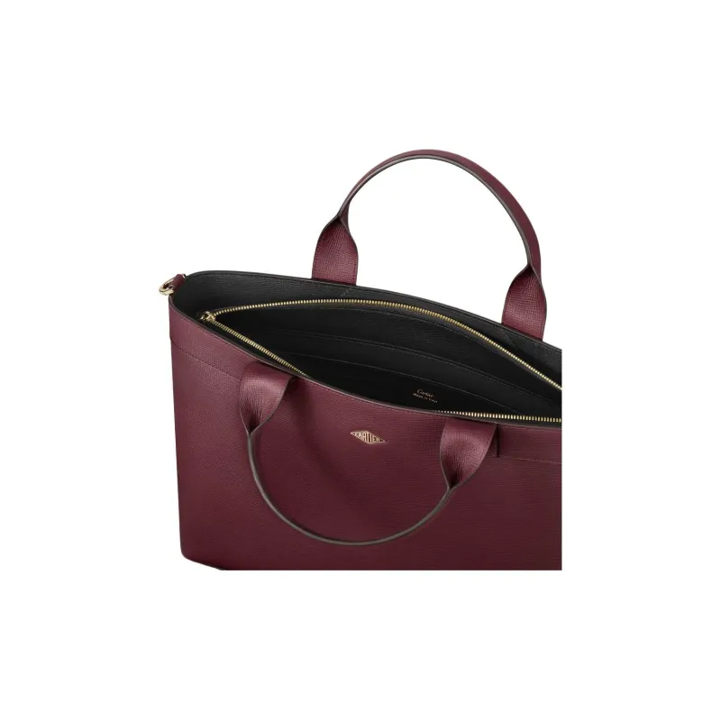 CARTIER Calfskin Briefcase Women's Burgundy-2