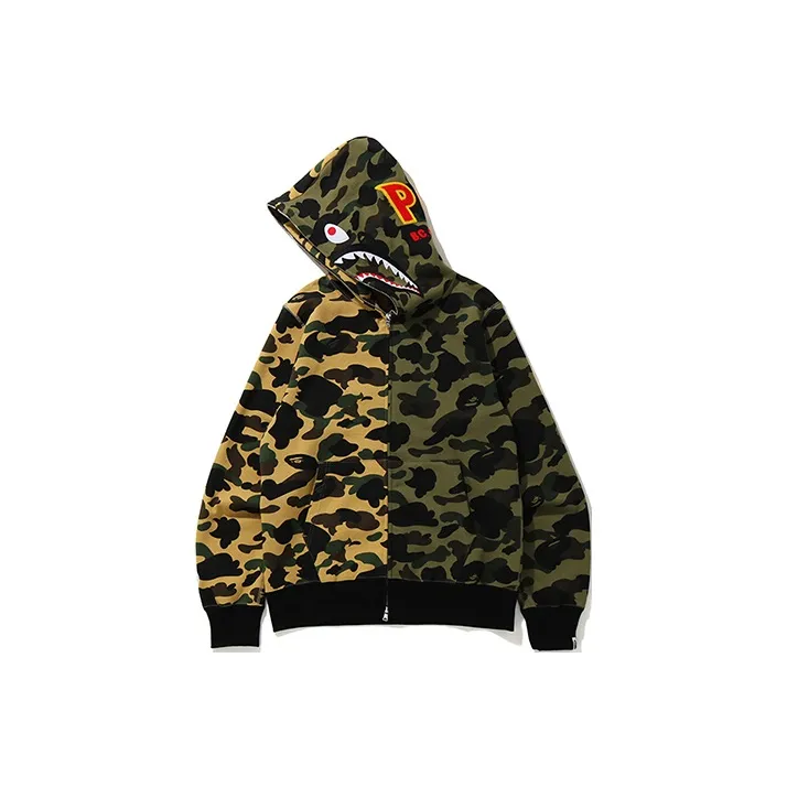 Bape 1st Camo Half Shark Full Zip Hoodie-0