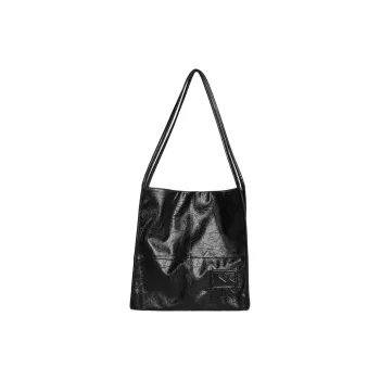 Kikawa Card PU Tote Bag, Shopping Bag, Shoulder Bag Medium Size Women's Black