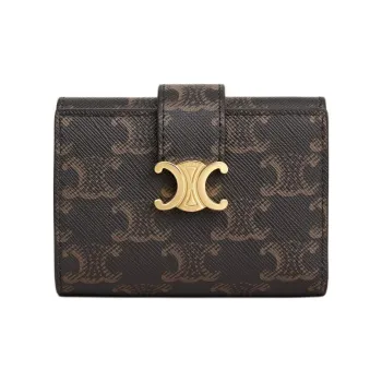 CELINE Victoire Canvas Wallet Regular Women's Brown