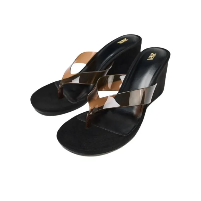 ZARA Abrasion Resistant Flip Flops Women's Black-2