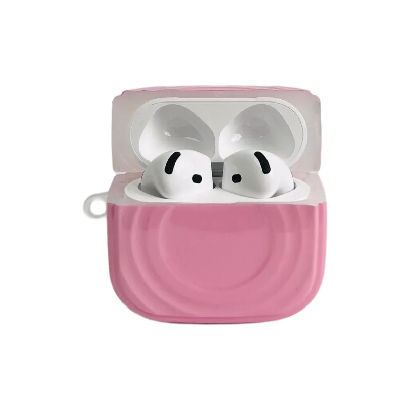Wei Xin Compatibility With Apple AirPods 4/2/3/AirPods Pro/Pro 2 TPU Solid Color Ripple Pattern Headphone Cases-5