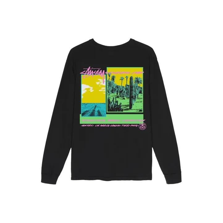 Stussy Palm Desert Pigment Dyed Long Sleeve Tee-4