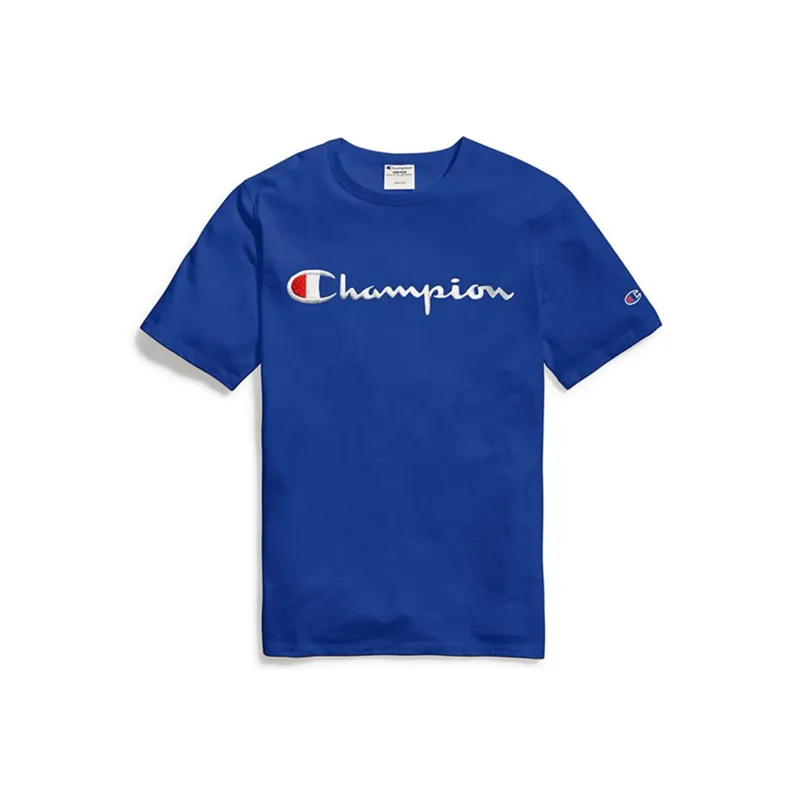 Champion T Shirt US Version Unisex Royal Blue-0