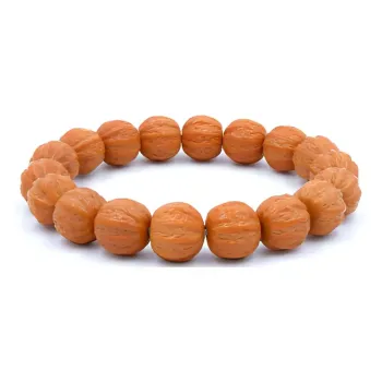 Yi Zhi Jing Monkey Head Walnut Textile Beaded Bracelet Unisex