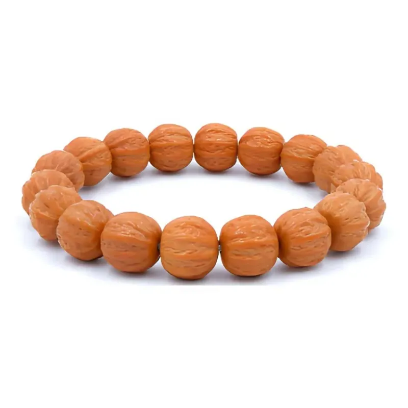 Yi Zhi Jing Monkey Head Walnut Textile Beaded Bracelet Unisex-0