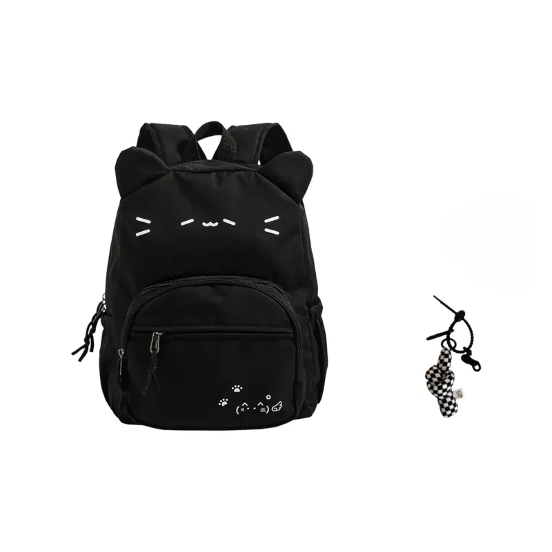 Yalu Nylon Fabric Backpack Regular Unisex Black/Yellow-0