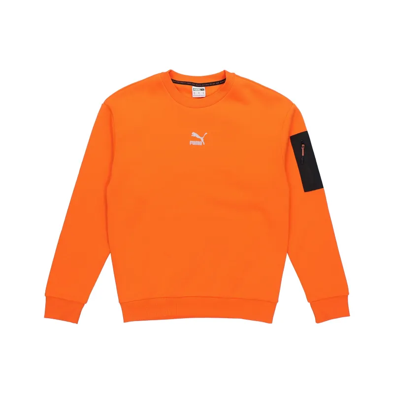 PUMA Casual Loose Sweatshirts Men Flame Orange-0