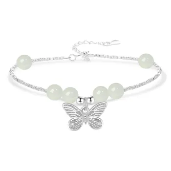 Branded Jewelry Hetian Jade Bracelets Pale Greenish White Jade Women's