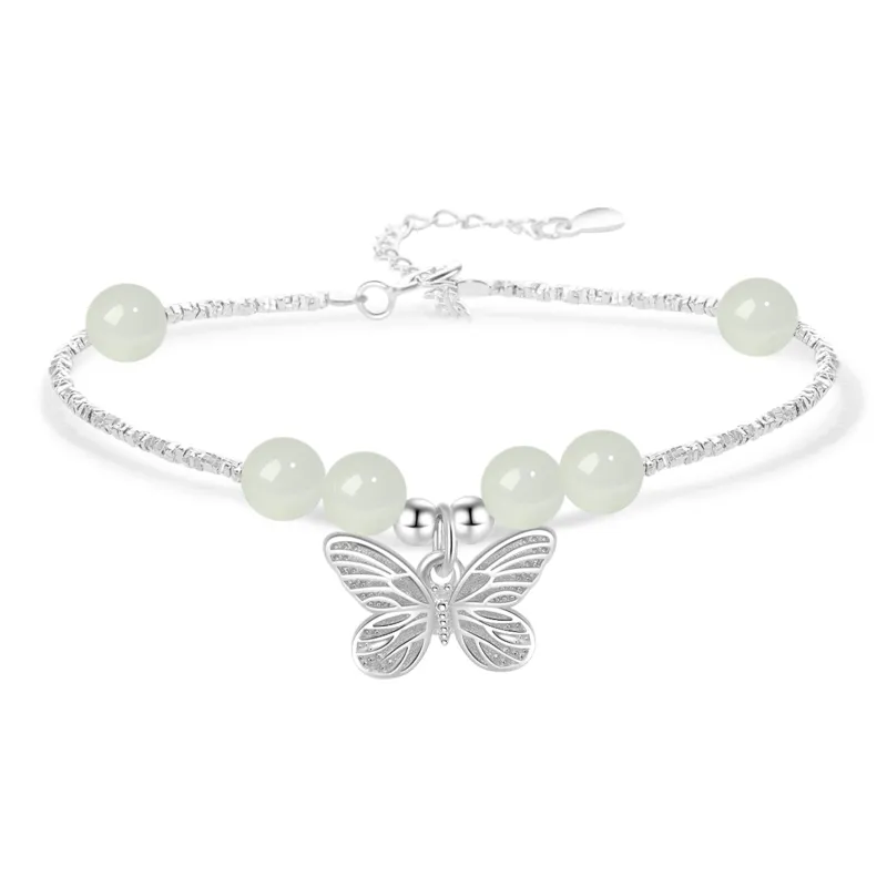 Branded Jewelry Hetian Jade Bracelets Pale Greenish White Jade Women's-0