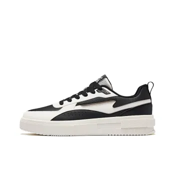 Erke Anti Slip Wear Resistant Low Top Skateboard Shoes Men's Black Microcrystal White