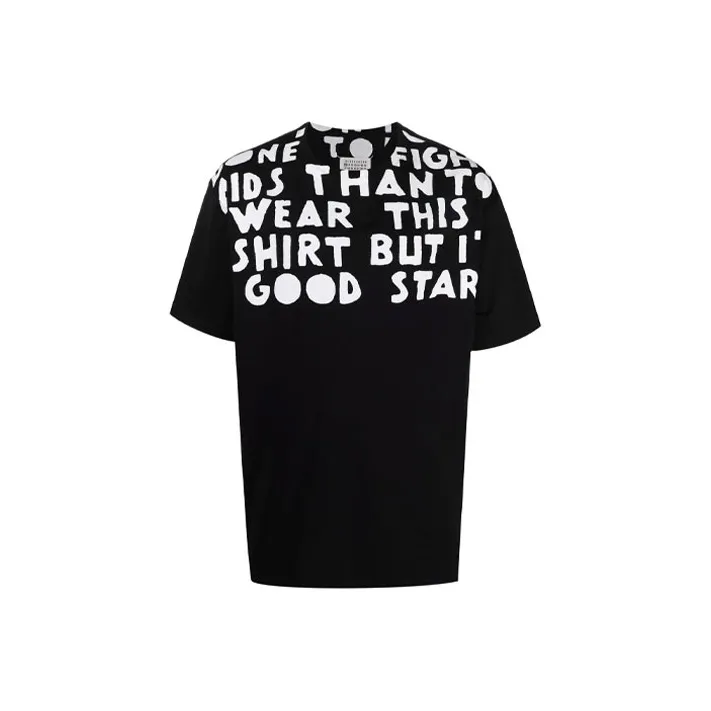 Maison Margiela Slogan Print Round neck T shirt-0