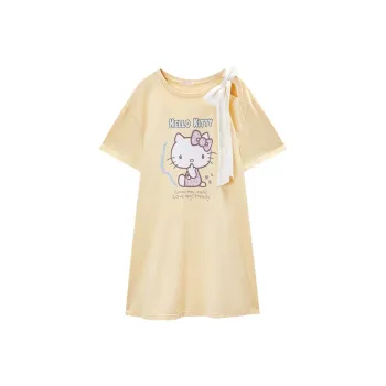 GUKOO x Hello Kitty Sanrio Series Nightgown Women's Lemon