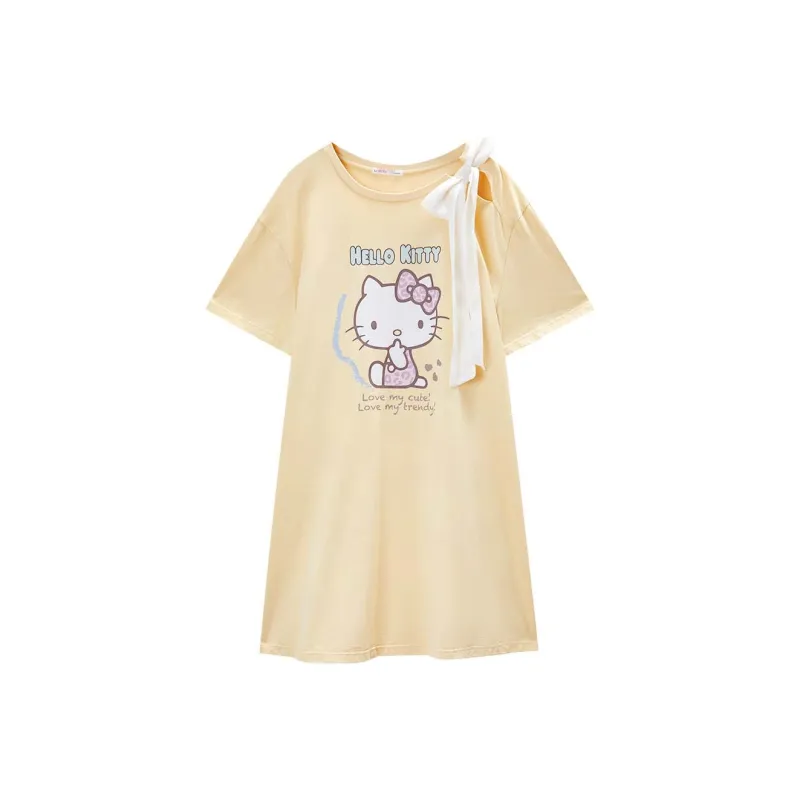 GUKOO x Hello Kitty Sanrio Series Nightgown Women's Lemon-0