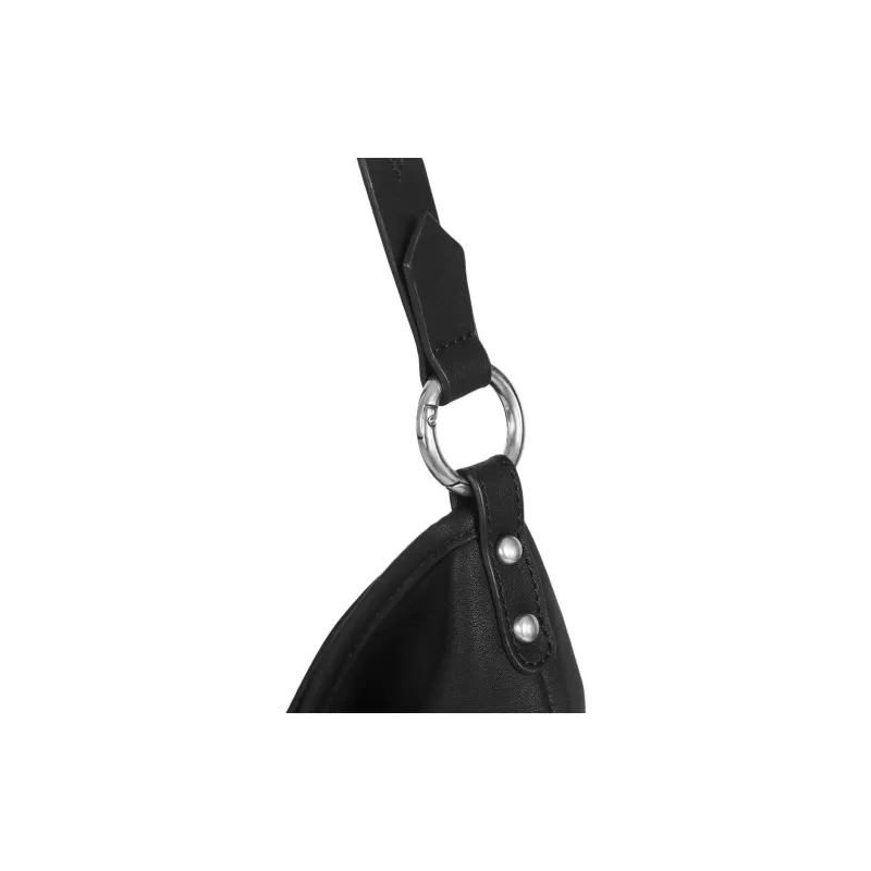 Kikawa Card Synthetic Leather Shoulder Bag Medium Size Women's Black-7
