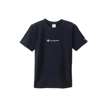 Champion Drop Shoulder Sleeve T Shirt Unisex Navy Blue Japan Version