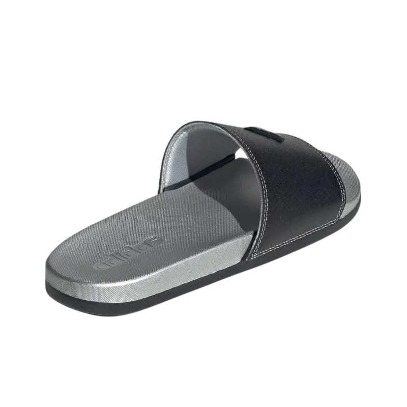 Adidas Adilette Comfort Slides Core Black Silver Metallic-3