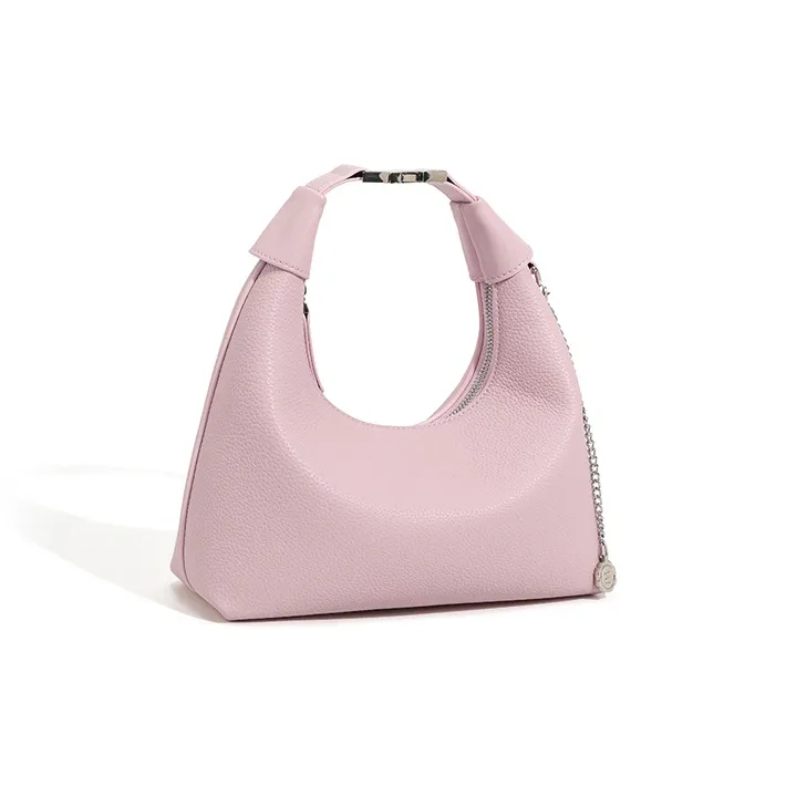 Vigno Synthetic Leather Shoulder Bag Crossbody Bag Women's Ecru/Pink/Elephant Gray/Black-11