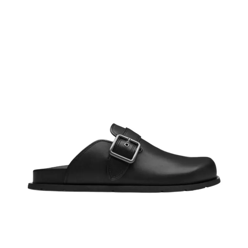 COACH Buckle Rubber Sole Abrasion Resistant Closed Toe Slippers Men's Black-1