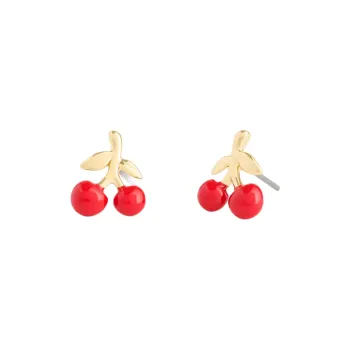 COACH Brass Plated, Enamel, Cubic Zircon Stud Earrings Women's Gold