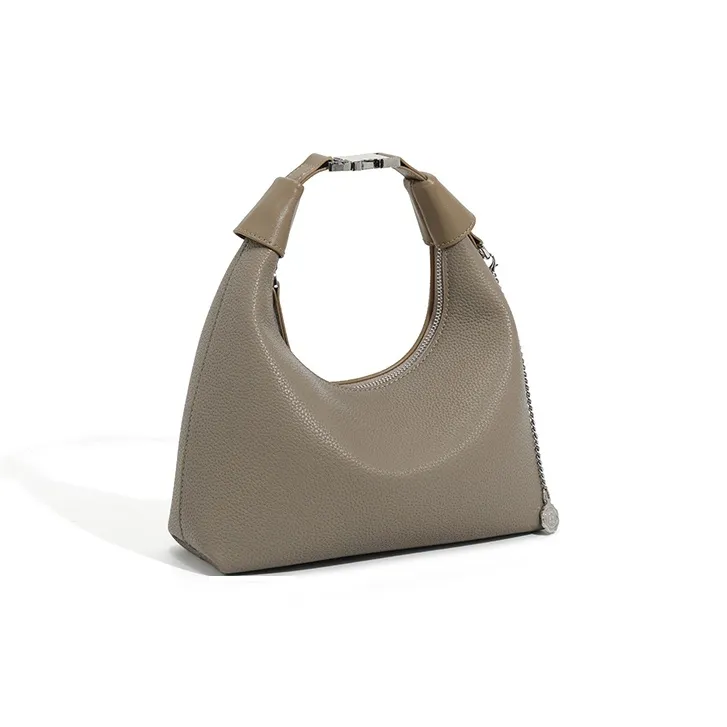 Vigno Synthetic Leather Shoulder Bag Crossbody Bag Women's Ecru/Pink/Elephant Gray/Black-1