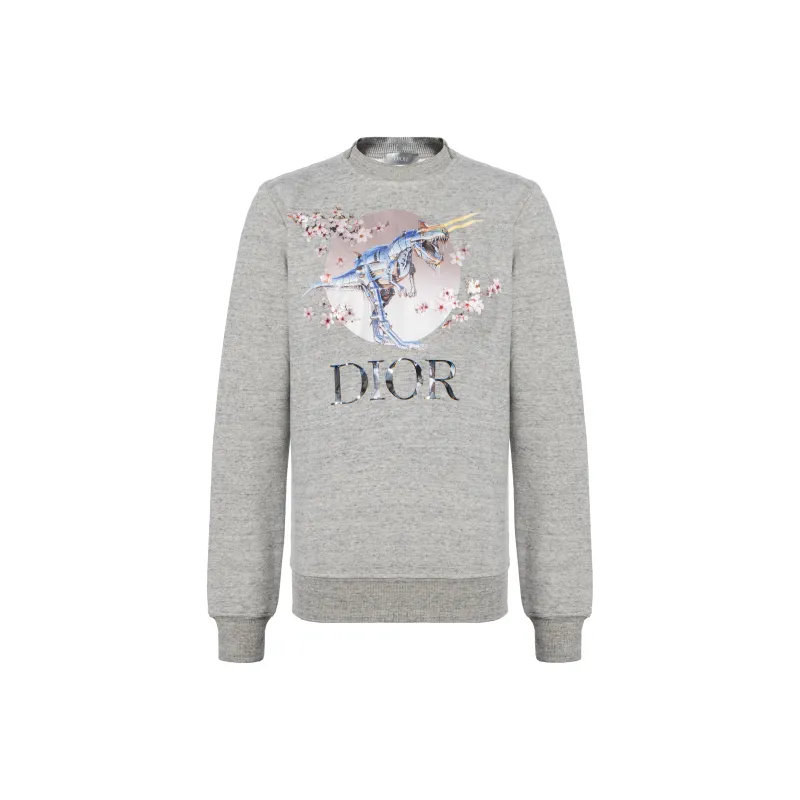 DIOR Quarterly New Products Sweatshirts Unisex Gray-0