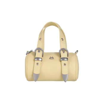 Kikawa Card Synthetic Leather Cylinder Bag, Shoulder Bag, Crossbody Bag, Handbag Medium Size Women's Yellow