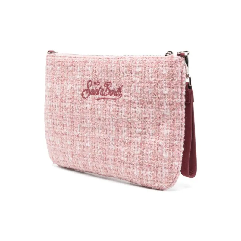 MC2 SAINT BARTHELEMY Soft Woolen One Shoulder Crossbody Clutch Women's Pink-3