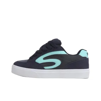 OAOQ Cushioning Abrasion Resistant Lightweight Breathable Slip Resistant Low Top Skateboard Shoes Unisex Navy Blue