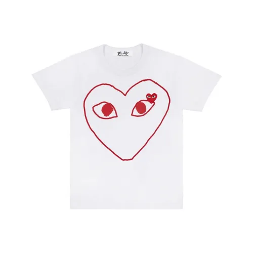 Comme Des Garcons Play Red Emblem Outline T shirt