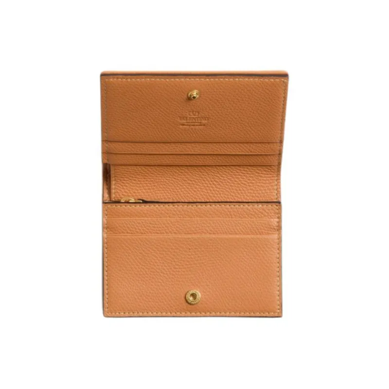 Valentino VLogo Signature Fabric Wallet Regular Women's Natural & Red-4