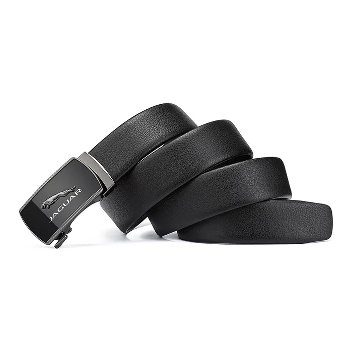 JAGUAR Top Grain Cow Leather Belts Men's Black Width 3.5cm-1