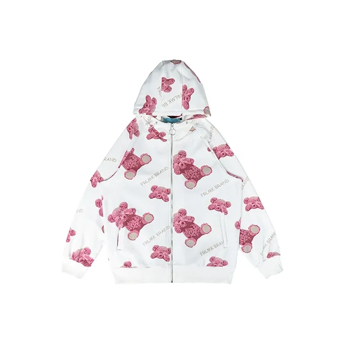 FRLMK Hooded Loose Fit Sweatshirt Unisex White-0