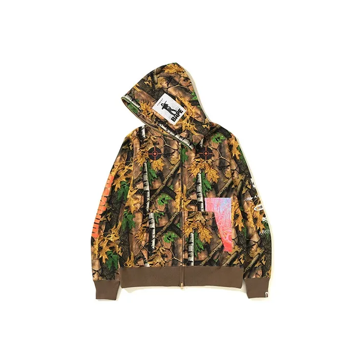 Bape Forest Camo Wide Full Zip Hoodie-0