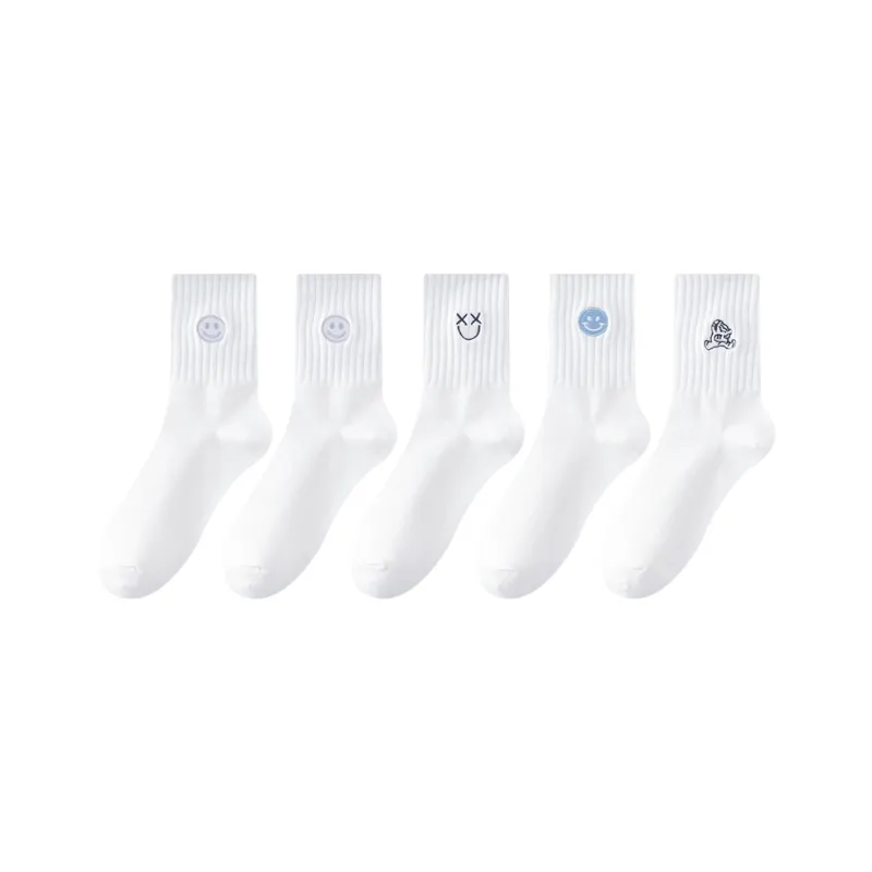 MIIOW Mid Calf Socks Unisex 5 Pack-24