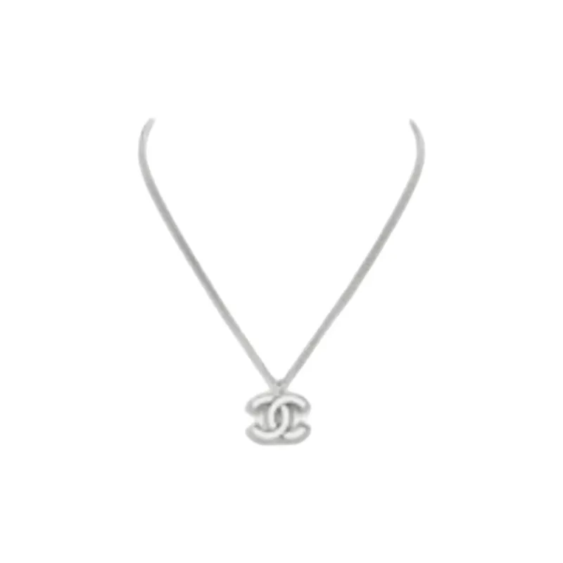 CHANEL Metal Necklaces Unisex Silver-0